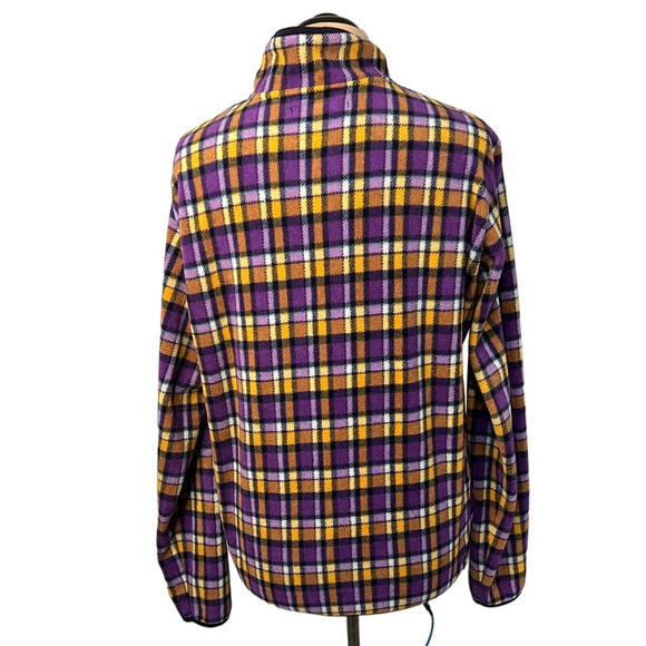 Micro Fleece Purple and Yellow Zip Front Jacket, Size XL - Picture 2 of 5